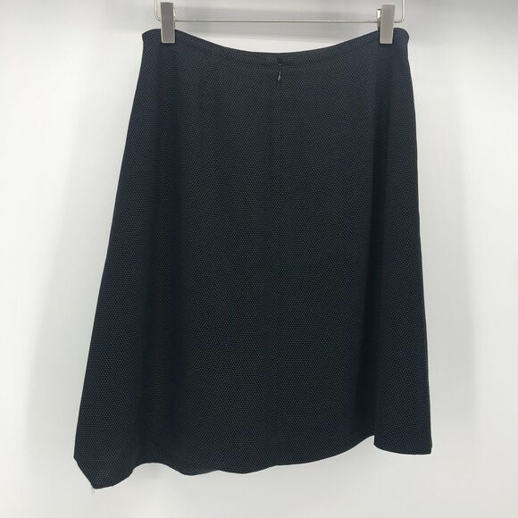 Vintage Anne Klein Skirt Womens 8 Black White Polka Dot A Line Flat Front AS IS - Picture 2 of 11